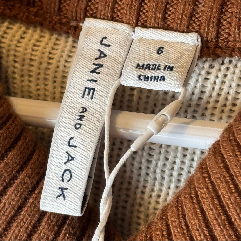 NWT Janie and Jack Bear Fair Isle Shawl Collar Sweater 6 - Picture 7 of 10